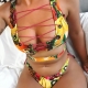 Print Sexy Strappy Two-piece Swimsuit