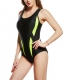 Uhnice Women Atheletic One Piece Racing Training Sports Swimsuit
