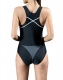 White Curves Embellishment Athletic One-piece Racing Training Sports Swimsuit