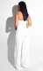 Women Sexy Exposed Navel Top Two-piece Suit White 