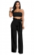 Top Wrapped Women Sexy Expose Navel Two Pieces Suit Black