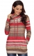 Fashion color stripe turtleneck sweatshirt 