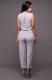 Sleeveless And V-neck Jumpsuit With Tie Fastening At Waist