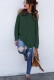 Women Solid Color Off-the-shoulder Casual Tops Green
