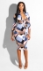 Geometry Printing With Zip In Front Bodycon Dress