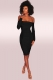 Black Off-Shoulder Long Sleeves Bodycon Dress