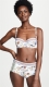 White Printed Full Coverage Molded High Waist 2pcs Bikini