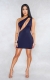 Royal Blue Sexy One Shoulder Hollow-out Bodycon Dress