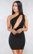 Women Black Sexy One Shoulder Hollow-out Bodycon Dress