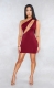 Wine Red Sexy One Shoulder Hollow-out Bodycon Dress