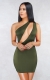 Army Green Sexy One Shoulder Hollow-out Bodycon Dress