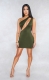Army Green Sexy One Shoulder Hollow-out Bodycon Dress