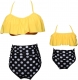Ruffle Two Piece Girl Swimwear Mother and Daughter Family Matching Swimsuit
