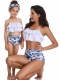 Mommy and Me Scollop Edge Blue Coconut Beach Family Matching Gilrs Swimwear