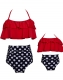 Ruffle Two Piece Swimwear Mother and Daughter Family Matching Swimsuit