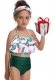 Girl Bathing Suit Lotus Leaf Edge Green Bikini Set Family Matching Swimwear