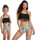 Black Fringed Girl Swimsuit Bikini Set Family Matching Bathing Suit