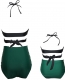 Black Crisscross Solid Color Girl Swimwear  Family Matching Bikini Set