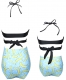 Black Crisscross Banana  Print Girl Swimwear  Family Matching Bikini Set