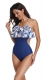 Blue Coconut Lotus Leaf Edge Swimsuit 1 Piece Family Matching Girl Bathing Suit