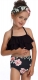 Black Flower Print Girl Swimwear Bikini Set Mommy and Me Swimsuit