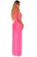 Fashion Design Chiffon Pink Beachwear Summer Solid Color Beach Cover up Dress