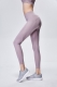 Solid Light Pueple Women Mesh Splicing Sport Yoga Pants  with Pocket  High-waist Leggings