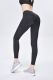 Solid Black Women Mesh Splicing Sport Yoga Pants  with Pocket  High-waist Leggings