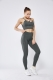 Dark Gray Stitching Pocket Yoga Pants Double-Sided Nylon High-Elastic Tight-Fitting High-Waist Fitness Women Pants 