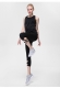 Black High-Waist Cropped Yoga Pants Shredded Sportss Women Pants