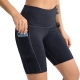 Matte Black Yoga Clothing Fema​​le Yoga Five-Pants Sports Fitness Side Mobile Phone Pocket Fitness Woman Shorts 