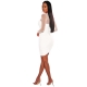 Women Solid Color Square Collar  Long Sleeve Mesh Lady's Bodycon