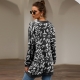 Women Leopard Print winter Pullover Knitted  sweaters Black