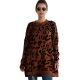 Women Leopard Print winter Pullover Knitted  sweaters Army Green