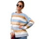  long-sleeved striped colored knitted  women's pullover 