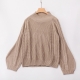 Women Puff Long Sleeve Turtleneck Slim Sweater