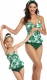 Green Floral Printed Strappy Front Knot One Piece Swimsuit 