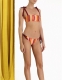 Striped Print  Adjustable Straps Bralette 2pcs Bikini Swimwear