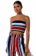 Women Sexy Suits Fashion  Stripe Vest Trousers Two-Piece Outfit