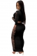 Ladies Sexy Two-Pieces Set Hollow-Out Crop Top Skirt Bodycon Dress Clubwear