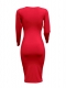 Women Sexy Fashion Lace-Up Hollow-Out Long Sleeves Bodycon Dress