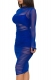 Women Sexy Long Sleeves Mesh Sheer Three-Piece Set Bodycon Dress Clubwear