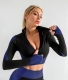 Fashion Women Yoga Sportswear Fitness Gym Shirt Zipper Top Clothes