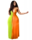Sexy Women Fashion V-Neck Two Colors Strap Dress Maxi Dress