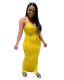 Sexy Women Solid-Color Spaghetti Straps Bodycon Dress Maxi Dress