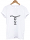 Women Casual Letter Printed T-Shirts JESUS
