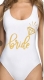 Fashion Sexy Letter Printed One-Piece Swimsuit Swimwear BRIDE/ BRIDE TRIBE