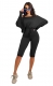 Women Solid Color Long Sleeve With Bermuda Shorts Casual Suit