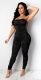 Solid Color Ruched Strappy Tube Top Jumpsuit