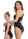 One-Shoulder Solid Color Hollow Out Swimsuit with Bow Tie